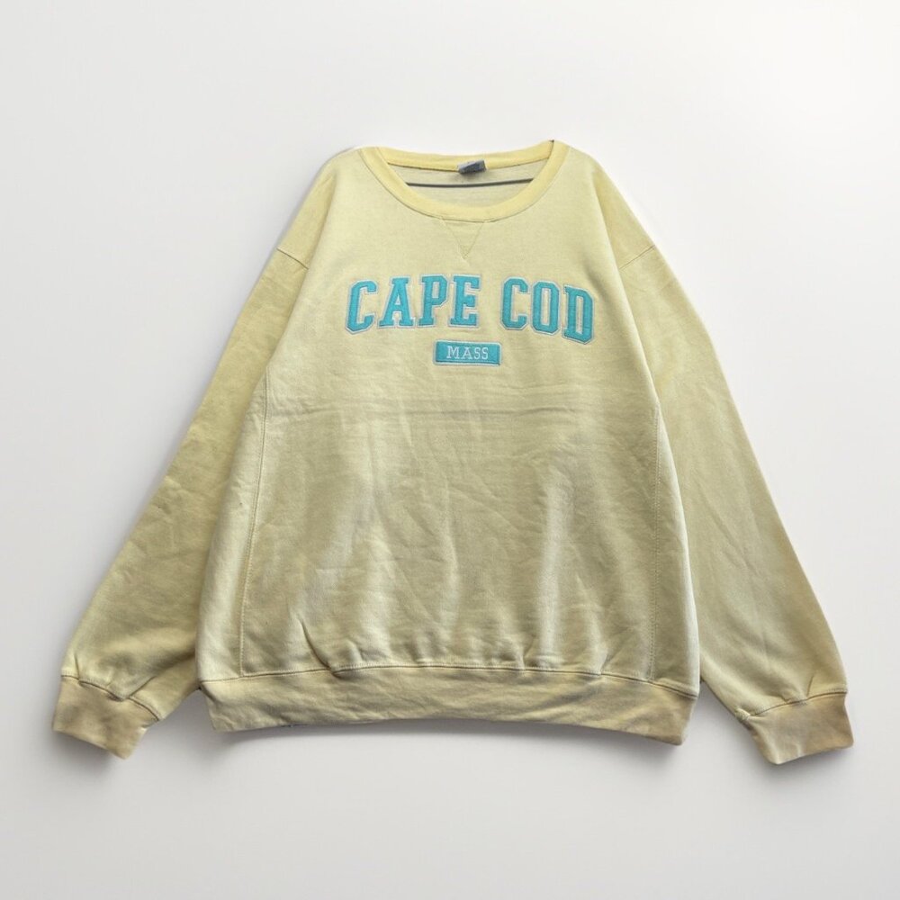 Cape Cod Sweatshirt Company Sweatshirt Pastel Yellow Retro Spell out Sz 3XL